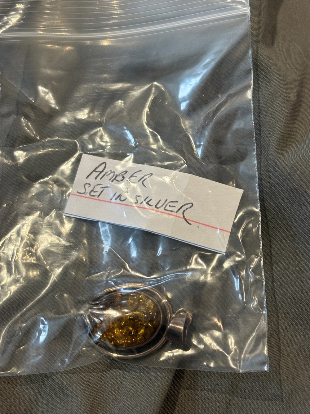 Amber Stone Pendant in Silver Setting - women Jackets & Coats Accessory